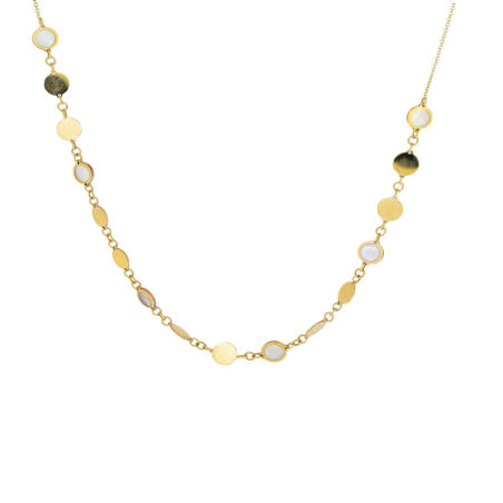 Κολιέ χρυσό 14 καρατίων με φίλντισι λουστρέ φινίρισμα