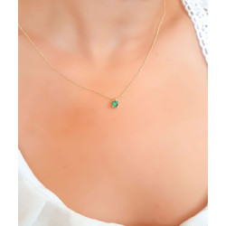 Κολιέ χρυσό 9 καρατίων μονόπετρο