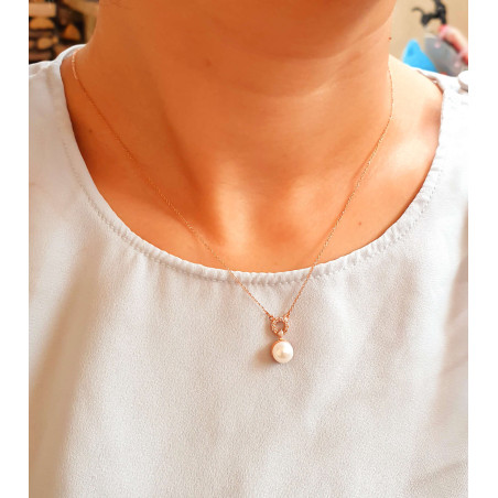 Κολιέ ροζ χρυσό 9 καρατίων