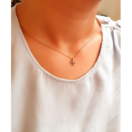 Κολιέ ροζ χρυσό 9 καρατίων