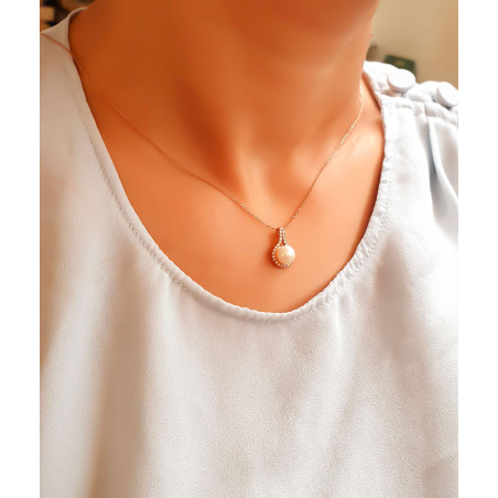 Κολιέ ροζ χρυσό 9 καρατίων