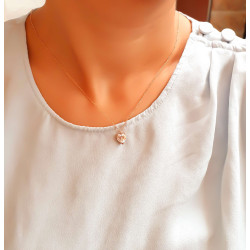 Κολιέ ροζ χρυσό 14 καρατίων