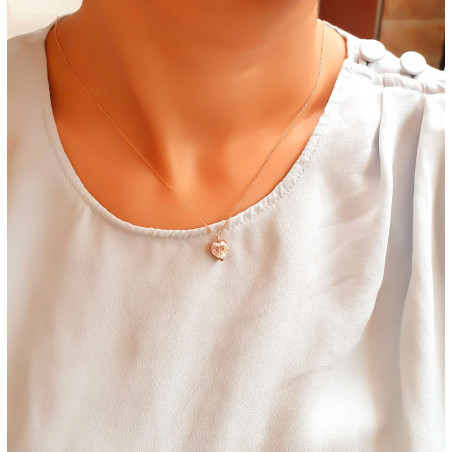 Κολιέ ροζ χρυσό 14 καρατίων