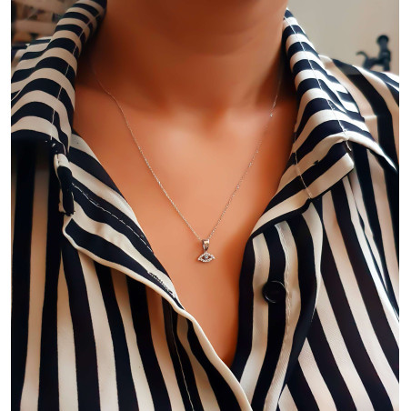 Κολιέ λευκόχρυσο 14 καρατίων