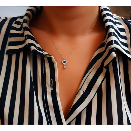 Κολιέ λευκόχρυσο 14 καρατίων