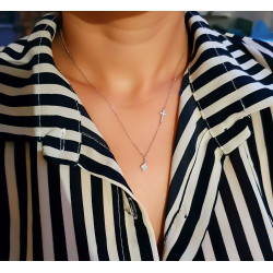 Κολιέ λευκόχρυσο 14 καρατίων