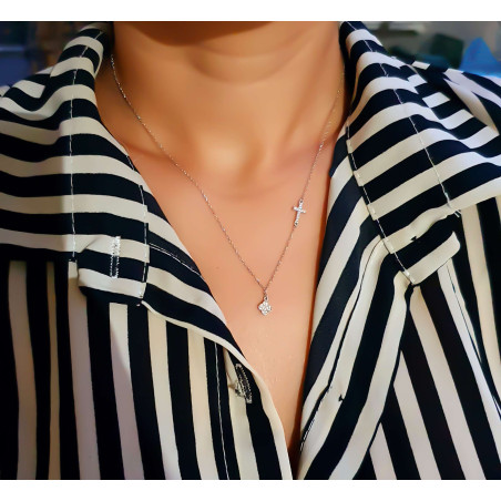 Κολιέ λευκόχρυσο 14 καρατίων