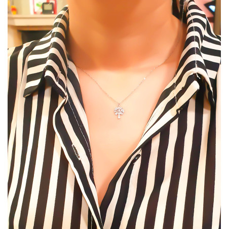 Κολιέ λευκόχρυσο 14 καρατίων