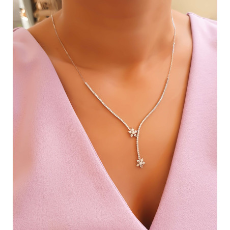 Κολιέ λευκόχρυσο 14 καρατίων