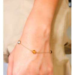 Βραχιόλι χρυσός 14 καρατίων Με Συνθετικές Πέτρες