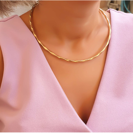 Κολιέ  Χρυσό 14 καρατίων Λαιμαριά Στριφτή