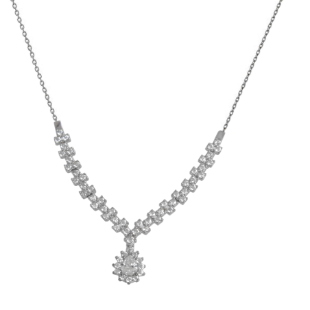 Κολιέ λευκόχρυσο 14 καρατίων