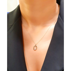 Κολιέ χρυσό 14 καρατίων με χρωματιστά ζιργκον