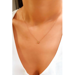 Κολιέ ροζ χρυσό 14 καρατίων σταυρουδάκι