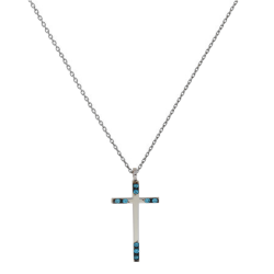 Κολιέ λευκόχρυσο 14 καρατίων σταυρουδάκι