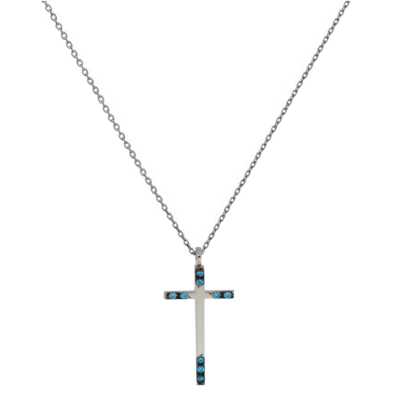 Κολιέ λευκόχρυσο 14 καρατίων σταυρουδάκι