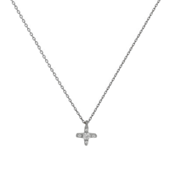 Κολιέ λευκόχρυσο 14 καρατίων σταυρουδάκι