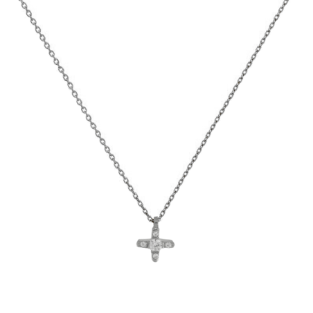Κολιέ λευκόχρυσο 14 καρατίων σταυρουδάκι