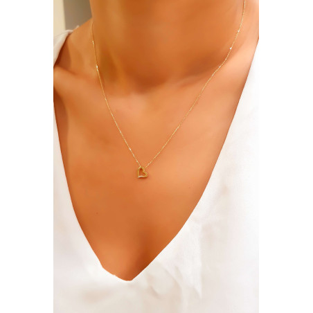 Κολιέ χρυσό 14 καρατίων καρδούλα με ζιργκον