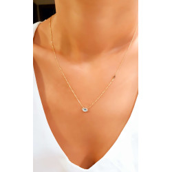 Κολιέ χρυσό 14 καρατίων ματάκι