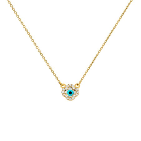 Κολιέ χρυσό 14 καρατίων ματάκι