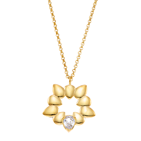 Κολιέ μεσαίου μεγέθους από τη σειρά “Love” με σχέδιο κύκλου σχηματισμένο από πέταλα λουλουδιών