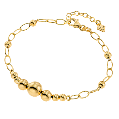Βραχιόλι από τη σειρά “Happiness” από Ασήμι 925 και κίτρινο χρυσό 18 καρατιών επιμετάλλωση με τρία στρογγυλά μοτίφ, VOGUE.
