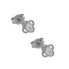 Σκουλαρίκια λουλουδάκι γυναικεία λευκόχρυσο απο 14 Καρατίων με ζιργκον