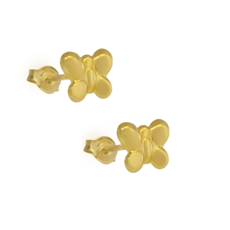 Σκουλαρίκια πεταλούδα παιδικό Χρυσό απο 14 Καρατίων