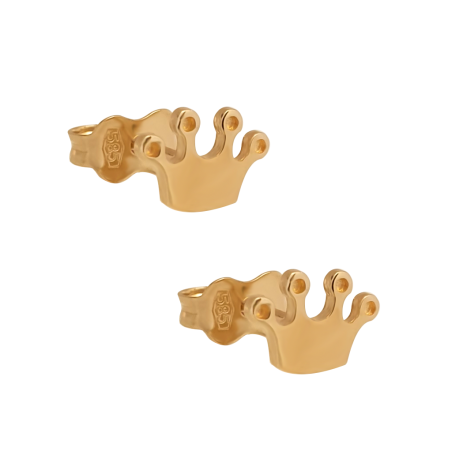 Σκουλαρίκια κορόνα παιδικό Χρυσό απο 14 Καρατίων