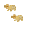 Σκουλαρίκια ελεφαντάκι παιδικό Χρυσό απο 14 Καρατίων με ζιργκον