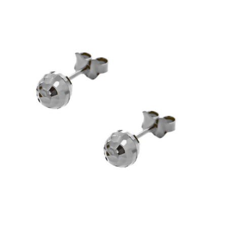 Σκουλαρίκια γυναικεία λευκόχρυσο απο 14 Καρατίων μπίλια