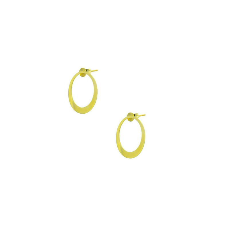 Σκουλαρίκια οβάλ γυναικεία Χρυσό απο 14 Καρατίων