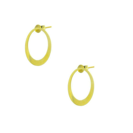 Σκουλαρίκια οβάλ γυναικεία Χρυσό απο 14 Καρατίων