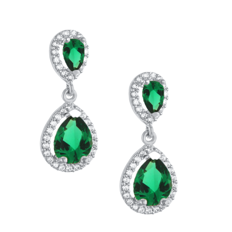 Σκουλαρίκια κρεμαστά από λευκόχρυσο 14 Καρατίων