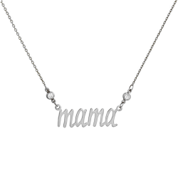 Κολιέ Λευκόχρυσο 14 καρατίων μαμά