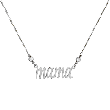 Κολιέ Λευκόχρυσο 14 καρατίων μαμά