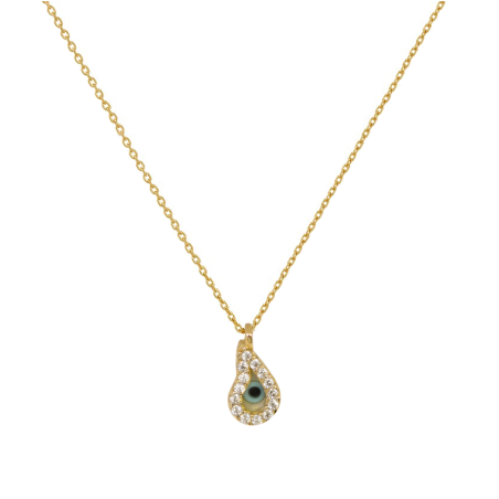 Κολιέ χρυσό 14 καρατίων ματάκι λαχούρι