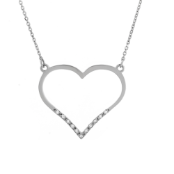 Κολιέ λευκόχρυσο 14 καρατίων καρδιά