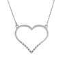 Κολιέ λευκόχρυσο 14 καρατίων καρδιά