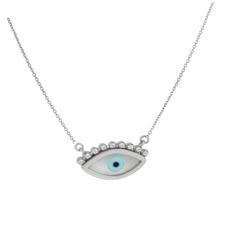 Κολιέ Λευκόχρυσο14 καρατίων ματάκι