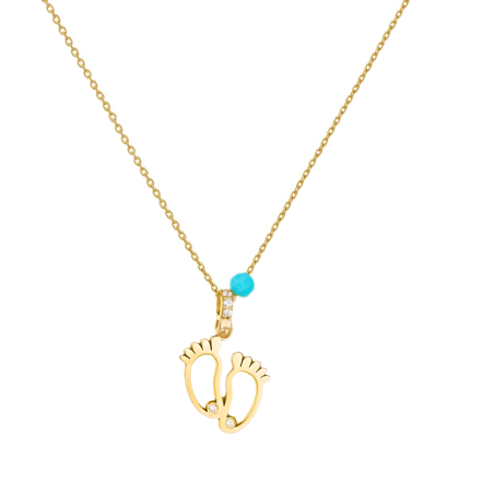 Κολιέ χρυσό 14 καρατίων πατούσες