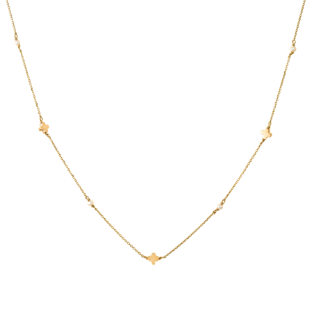 Κολιέ χρυσό 14 καρατίων με σταυρουδάκια