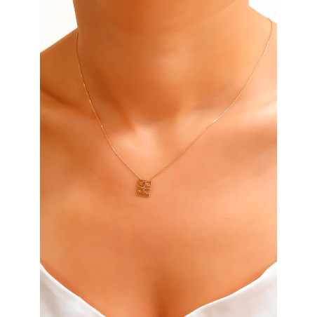 Κολιέ κωνσταντινάτο ροζ χρυσό 14 καρατίων