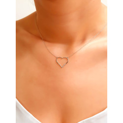 Κολιέ λευκόχρυσο 14 καρατίων καρδιά