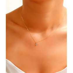 Κολιέ χρυσό 14 καρατίων ματάκι λαχούρι