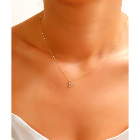 Κολιέ χρυσό 14 καρατίων ματάκι λαχούρι