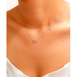 Κολιέ Λευκόχρυσο14 καρατίων ματάκι σκέτο