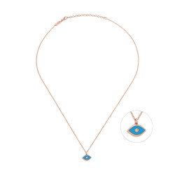 Κολιέ από ροζ χρυσό ασήμι 925 ματάκι