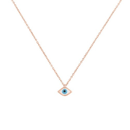 Κολιέ από ροζ χρυσό ασήμι 925 ματάκι